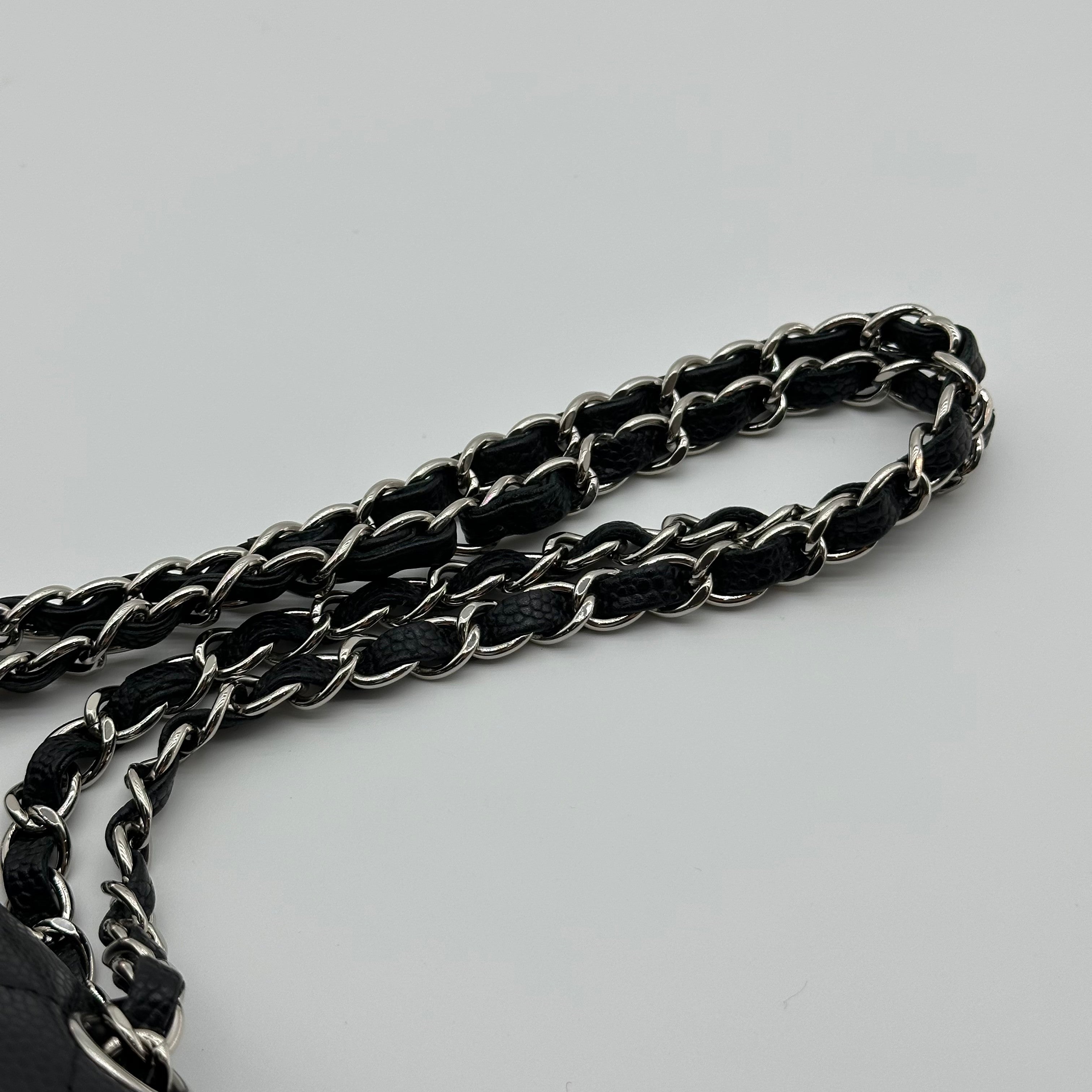 Chanel Black Caviar Medium Classic Double Flap Bag SV