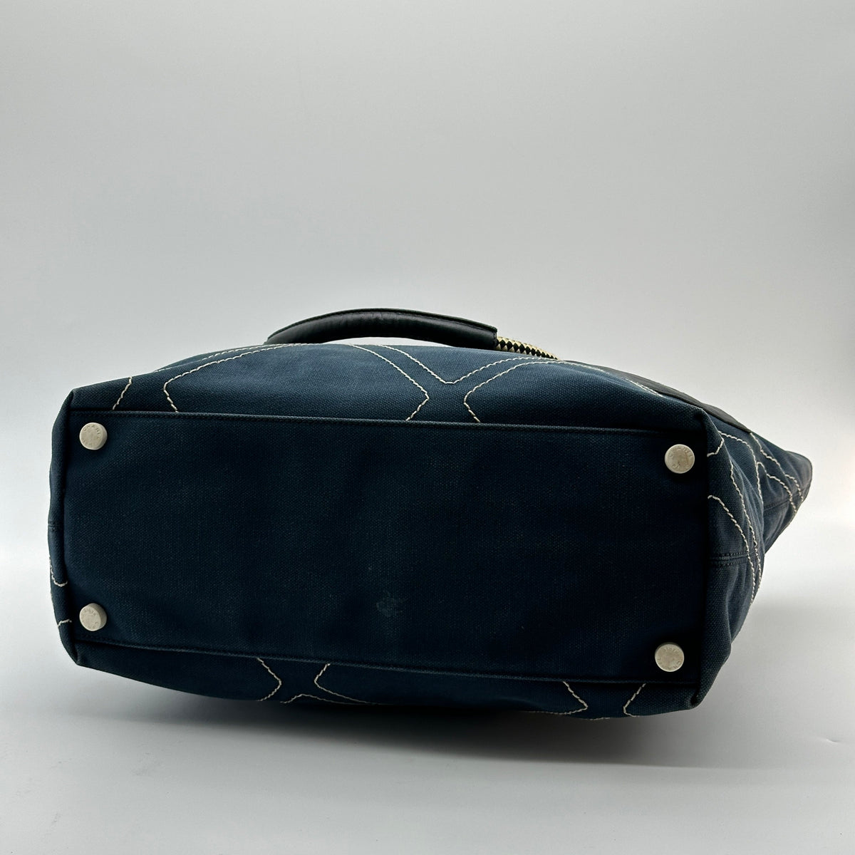 Chanel Quilted Number 5 Rope Handle Navy Tote Bag