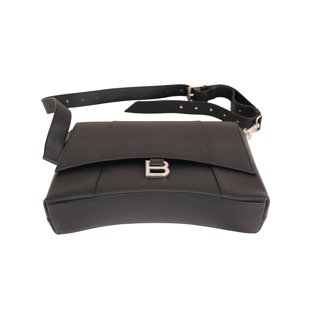 Balenciaga Downtown Bag Black Silver Hardware Shoulder Crossbody Bag