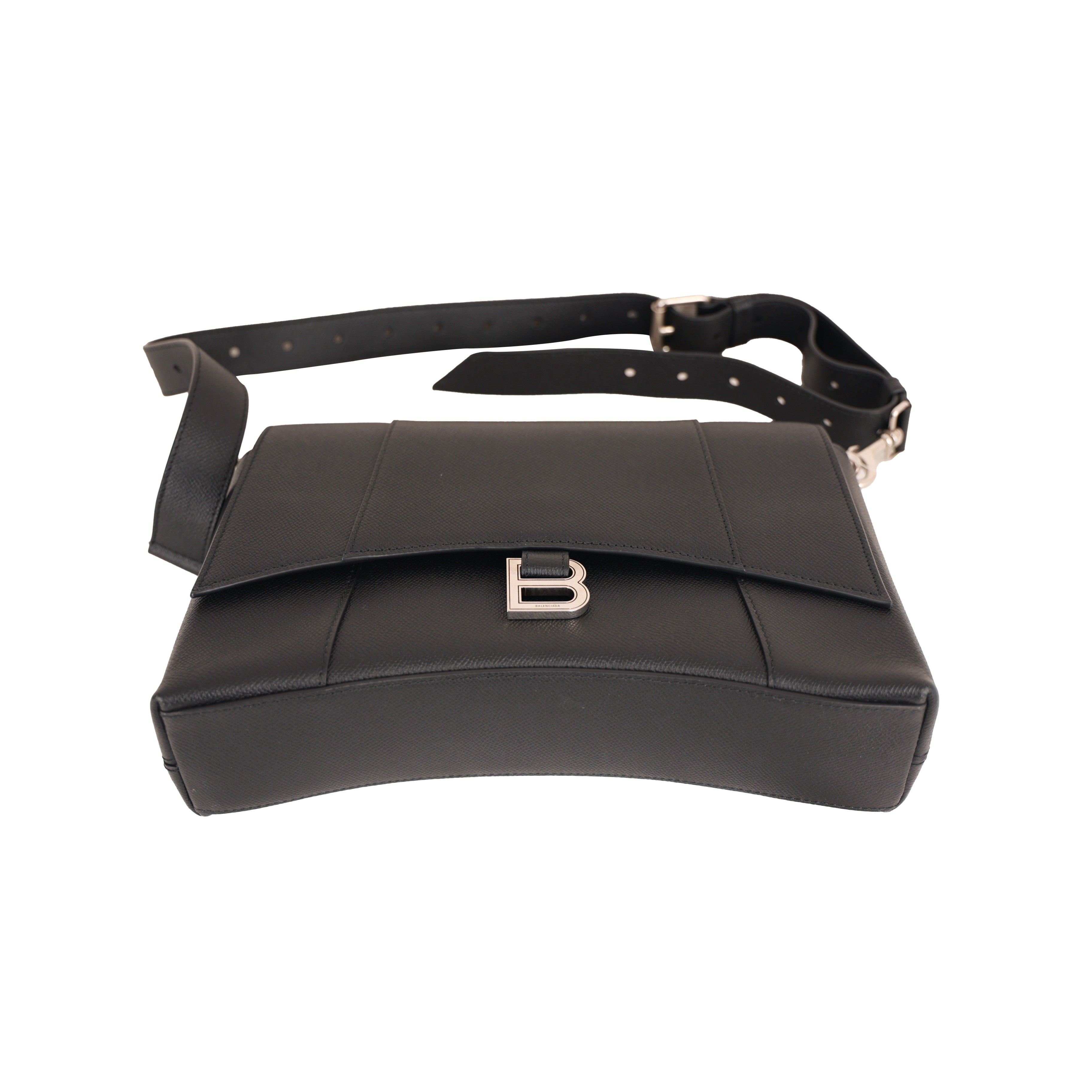 Balenciaga Downtown Bag Black Silver Hardware Shoulder Crossbody Bag