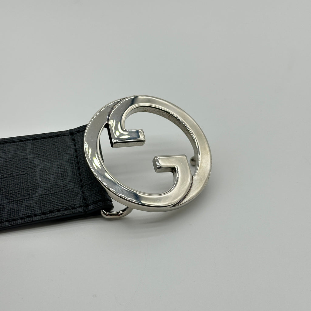 gucci gg supreme leather belt black