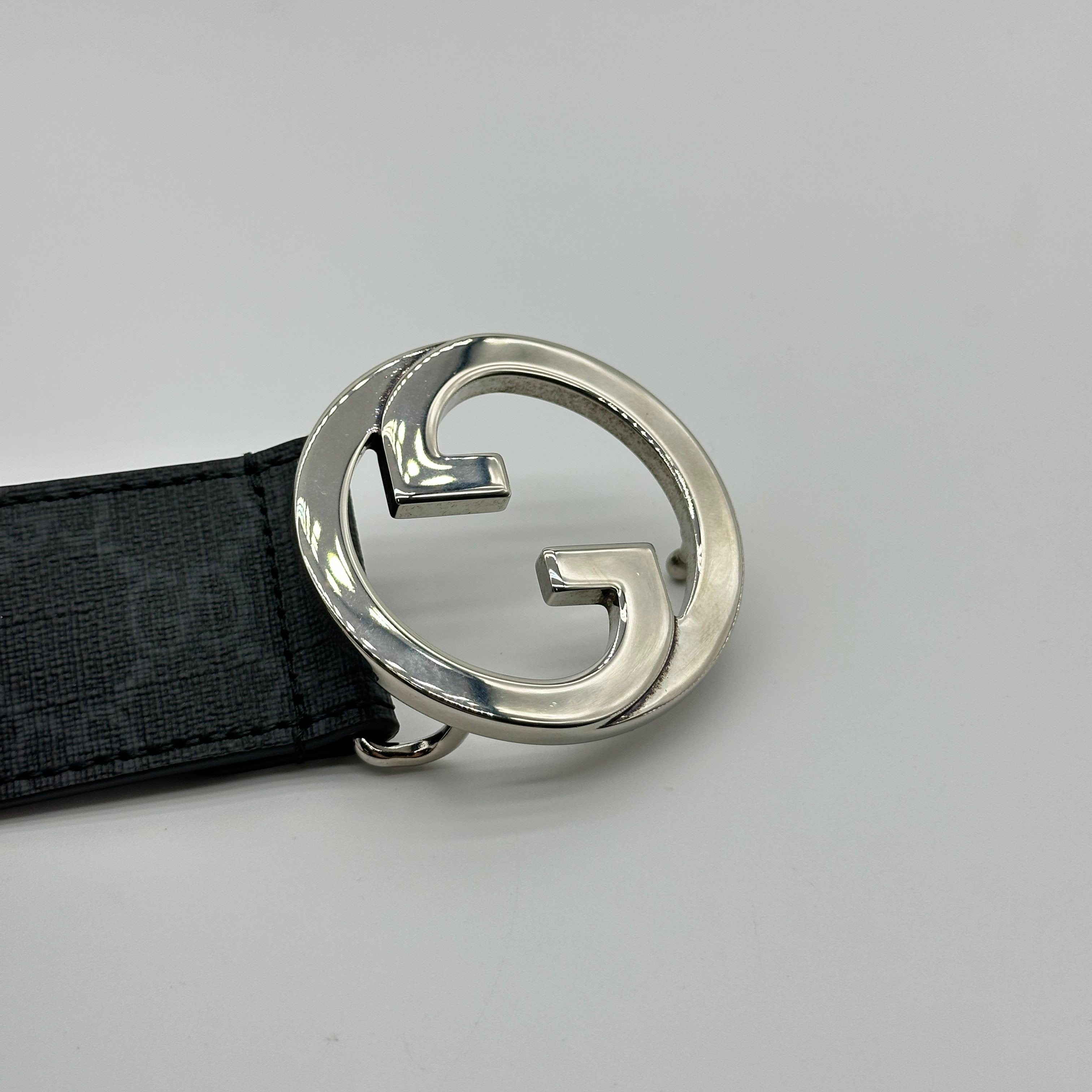 gucci gg supreme leather belt black