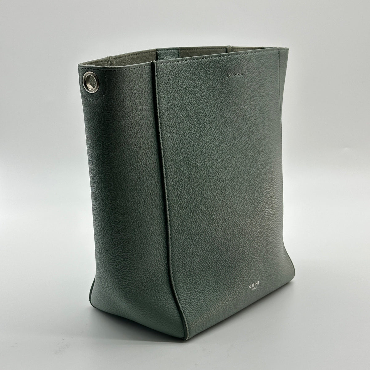 Celine Sangle Leather Green Bucket Shoulder Bag
