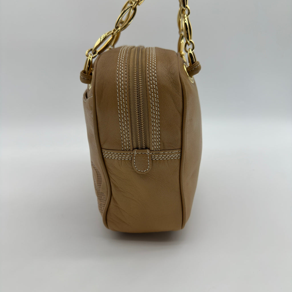 Loewe Anagram Lambskin Beige Chain Shoulder Bag