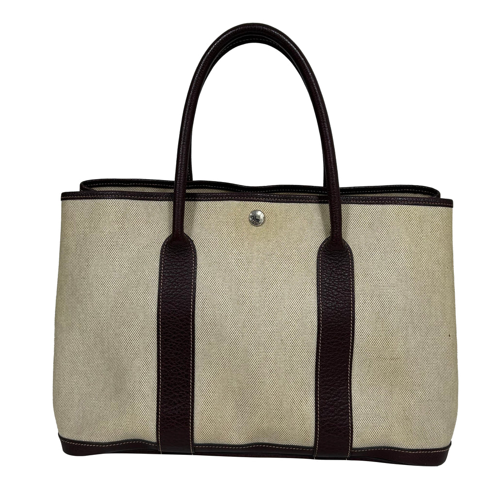 Hermes Garden Party 36 PM Canvas Tote Bag Kapazität Schultertasche