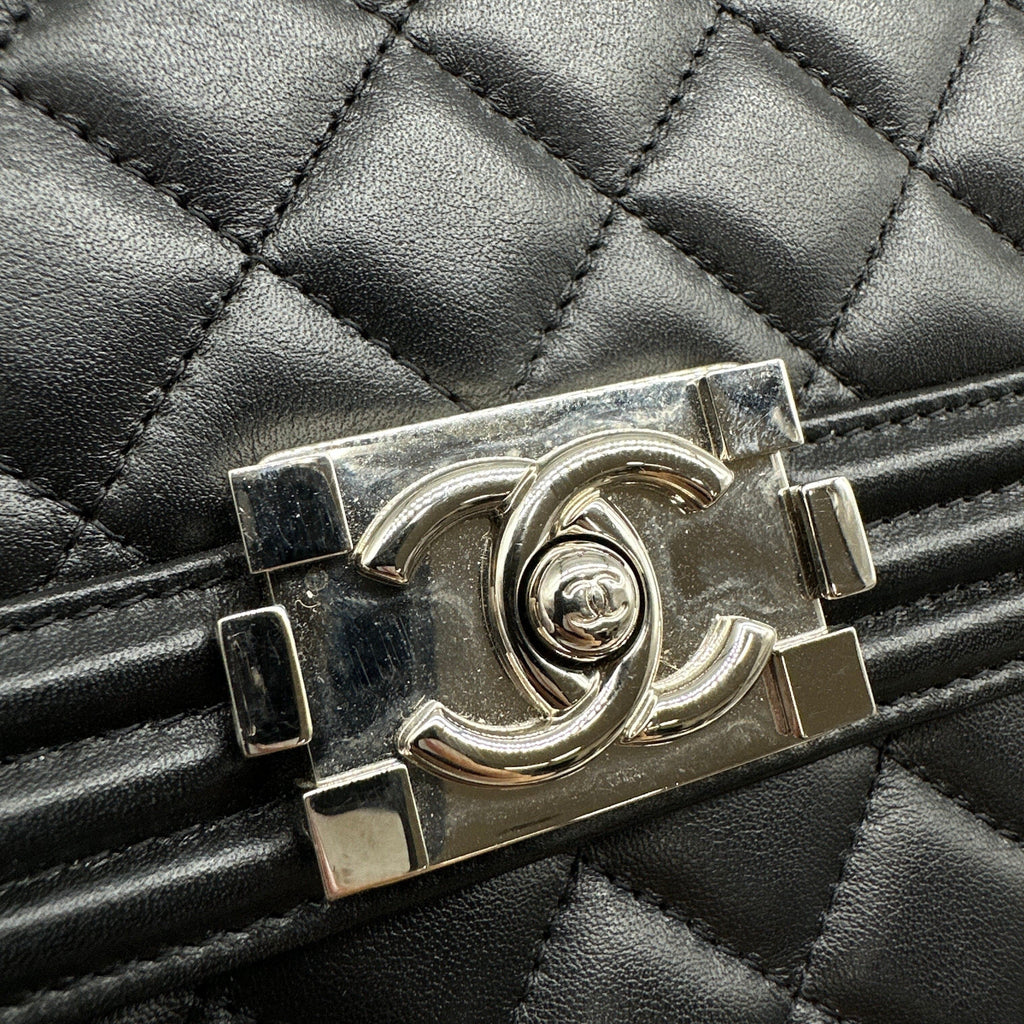 Chanel Quilted Lambskin Boy Small Black Shoulder Bag