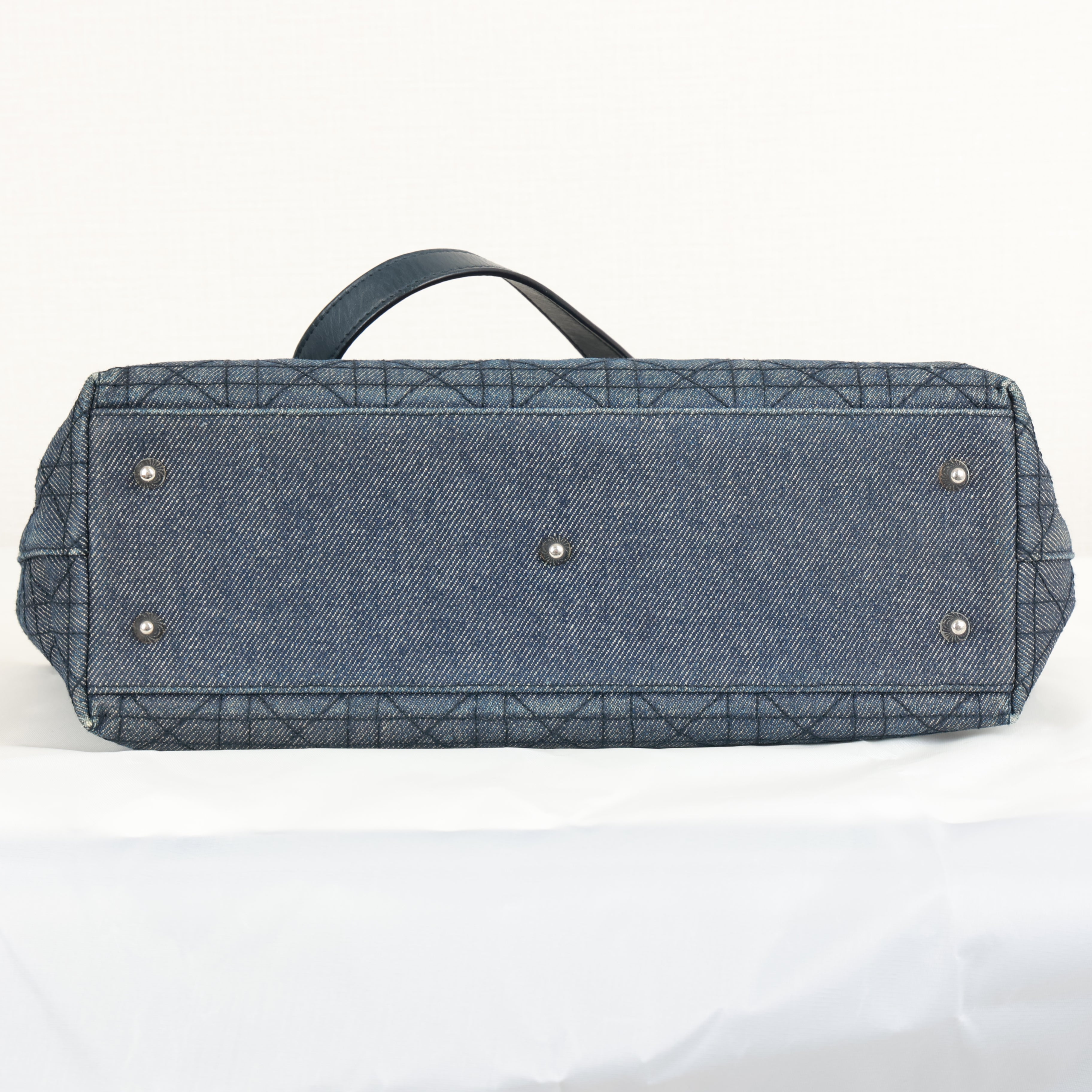 Christian Dior Denim Cannage Tote Bag Shoulder Bag