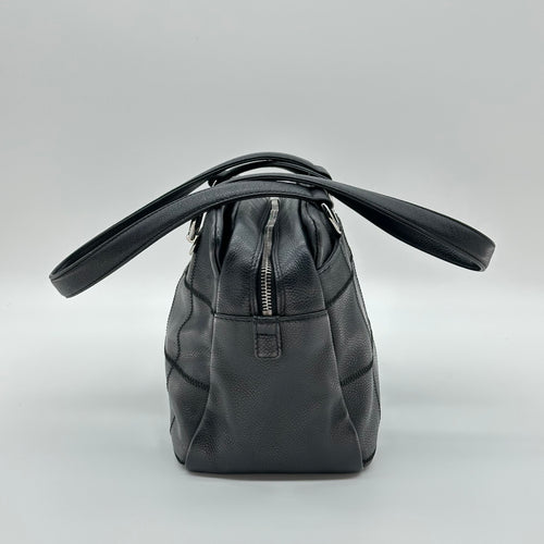 Chanel Caviar Skin Choco Bar Mini Boston Bag Black Vintage 9 Series