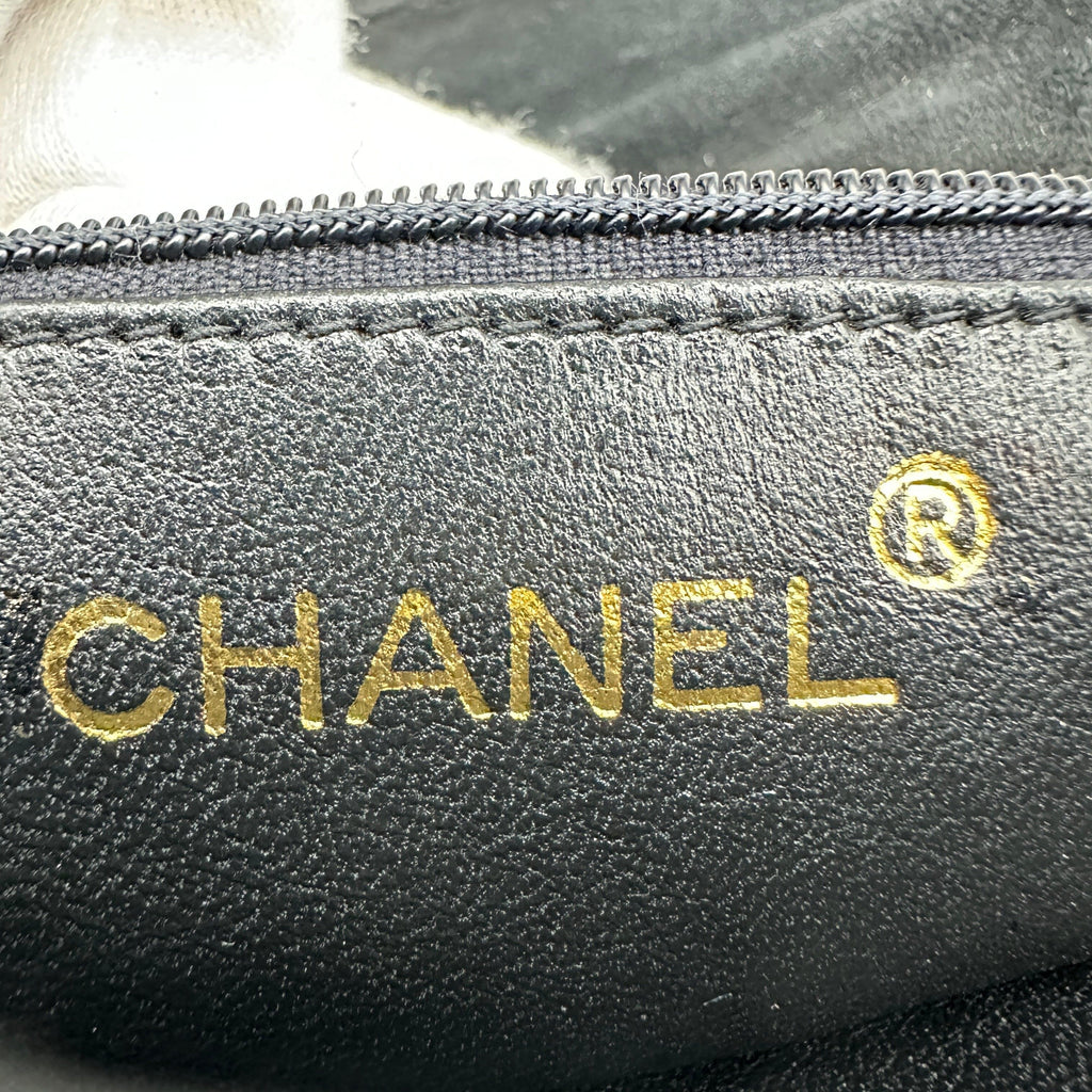 Chanel Quilted Suede Tassel Black Chain Shoulder Bag