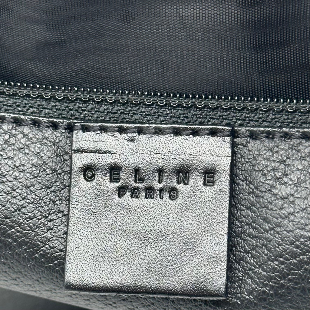 vintage celine black macadam large boston bag travel bag unisex