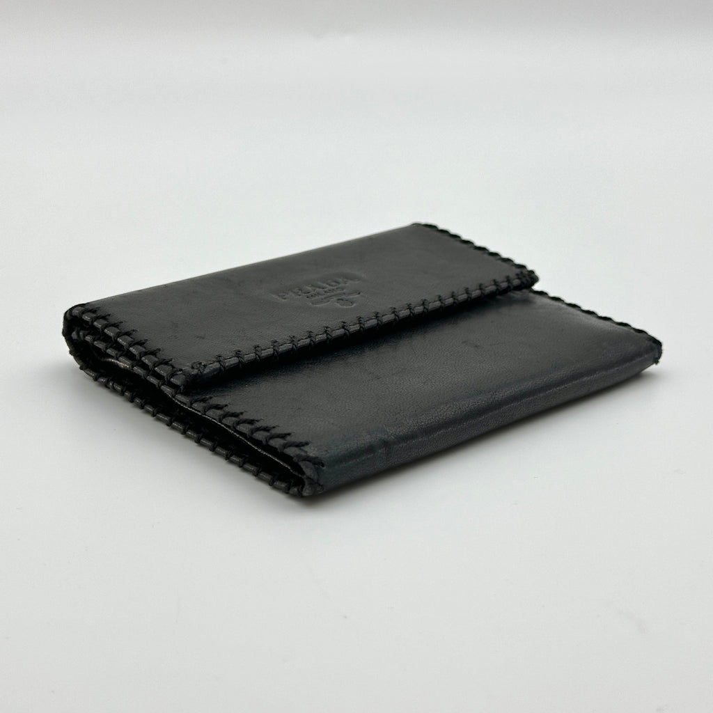 Prada Leather Black Trifold Wallet