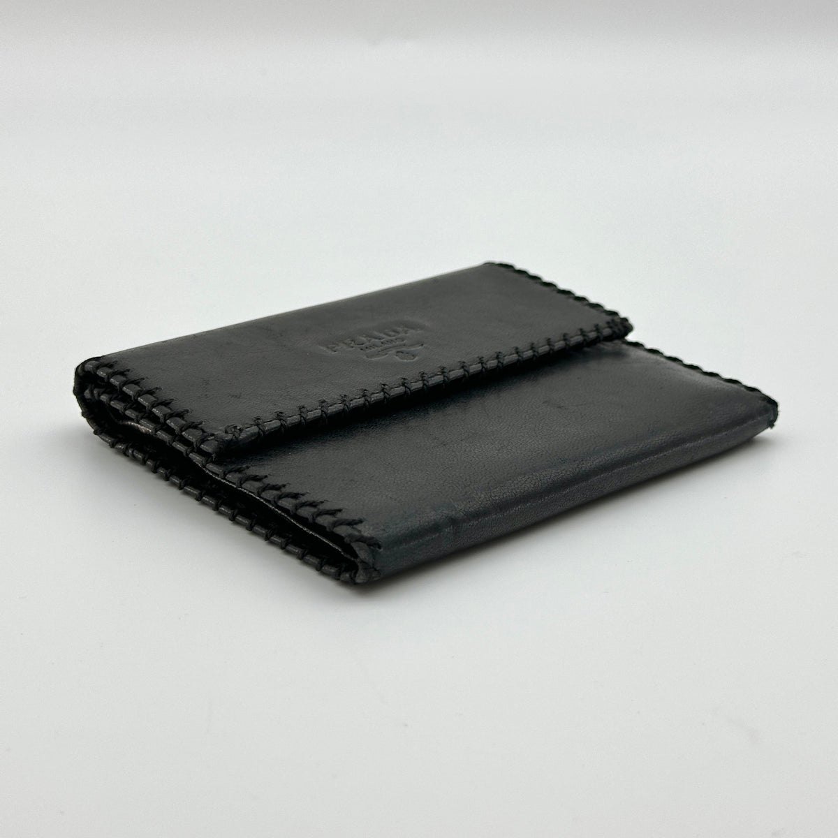 Prada Leather Black Trifold Wallet