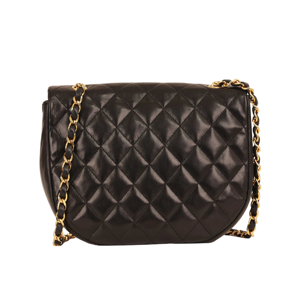 CHANEL Matelassé Coco Mark Push-Lock Lambskin Chain Bag