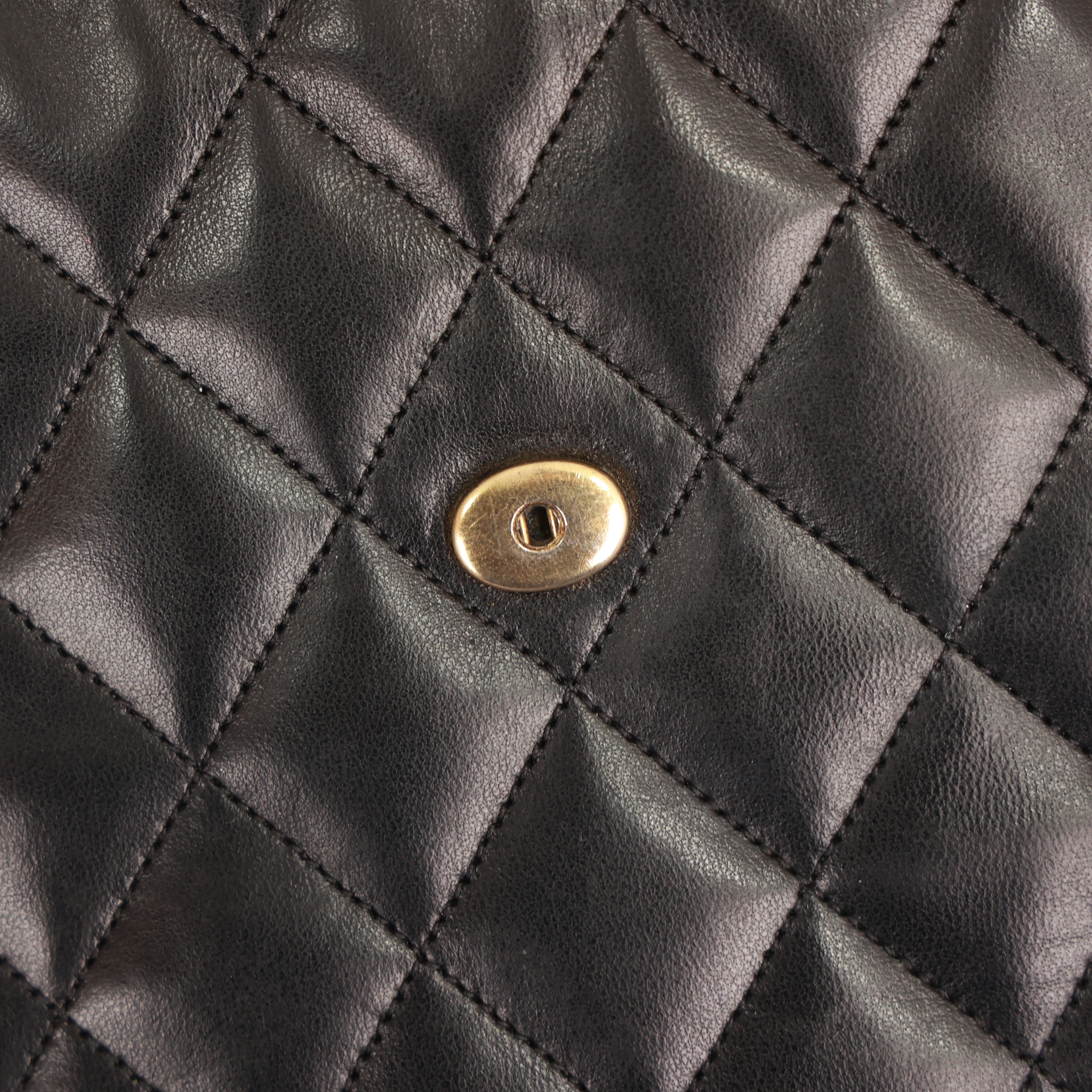 CHANEL Matelassé Coco Mark Push-Lock Lambskin Chain Bag