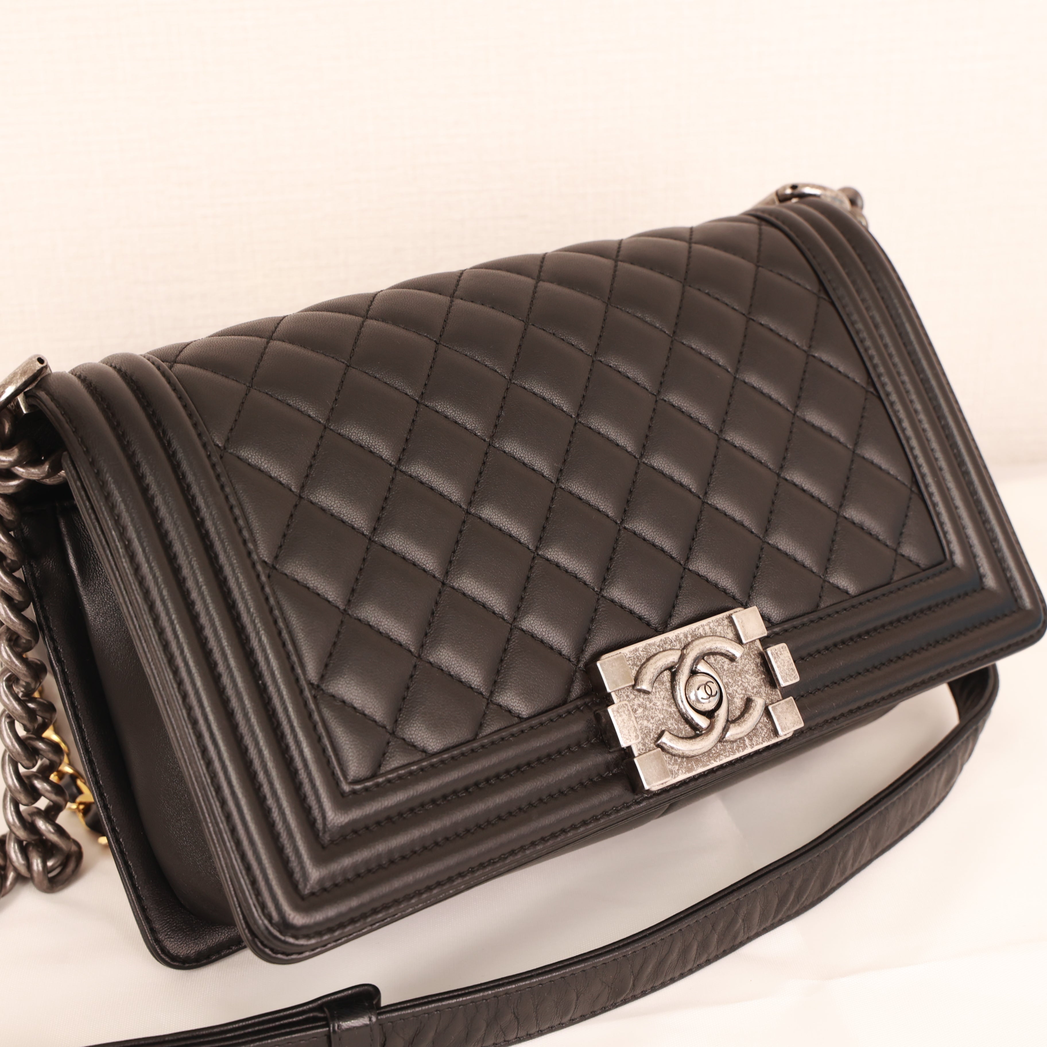 Chanel Coco Mark Chain shoulder Tote Bag calfskin production year 2013-2014
