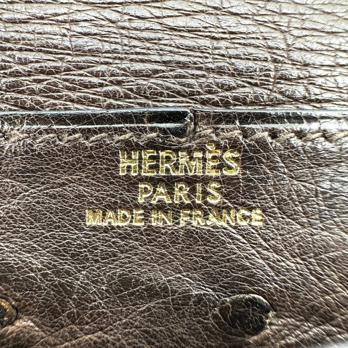Hermes Ostrich Bearn Classic Brown Long Wallet