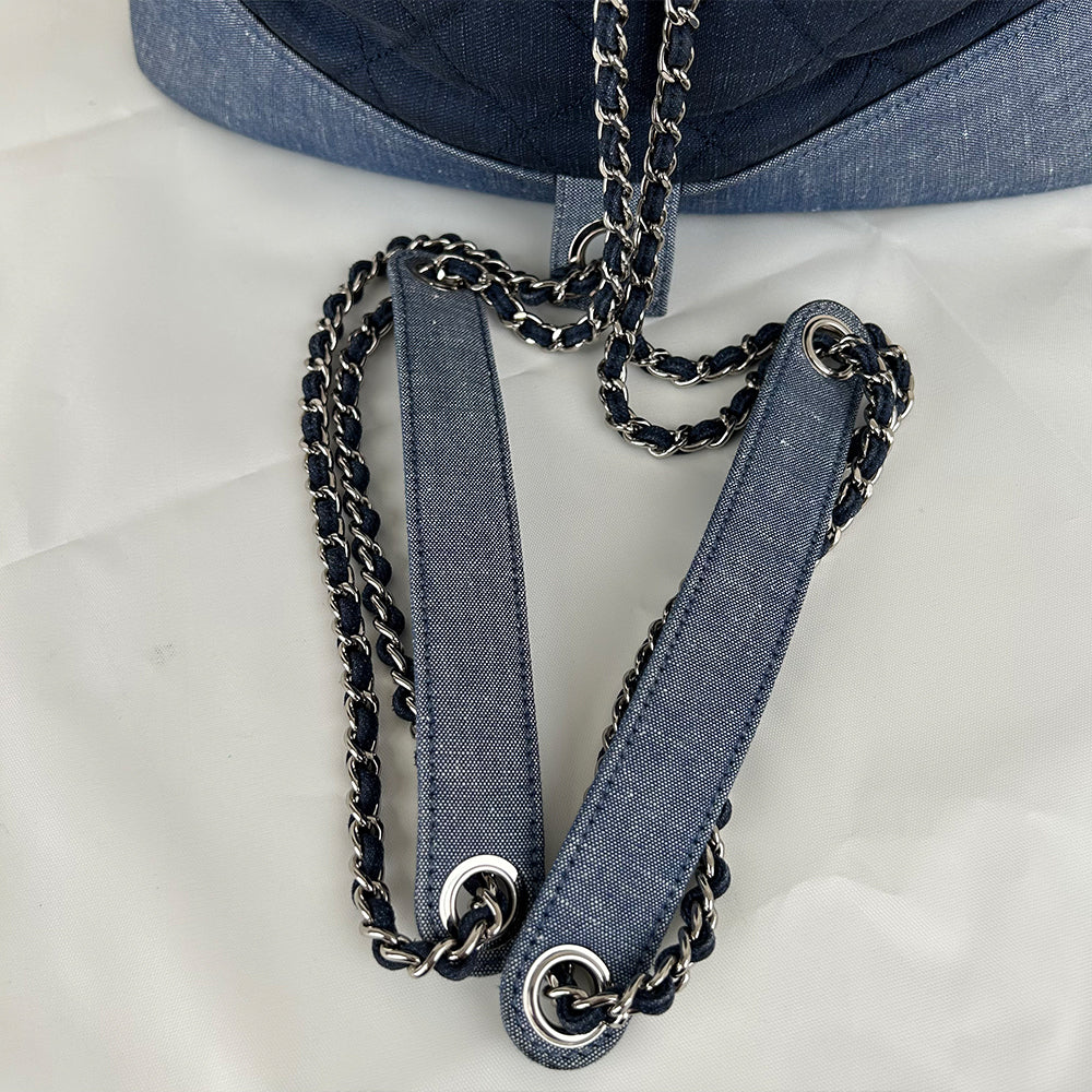 Chanel Blue Quilted Denim Medallion Backpack 2-Way 19 Series