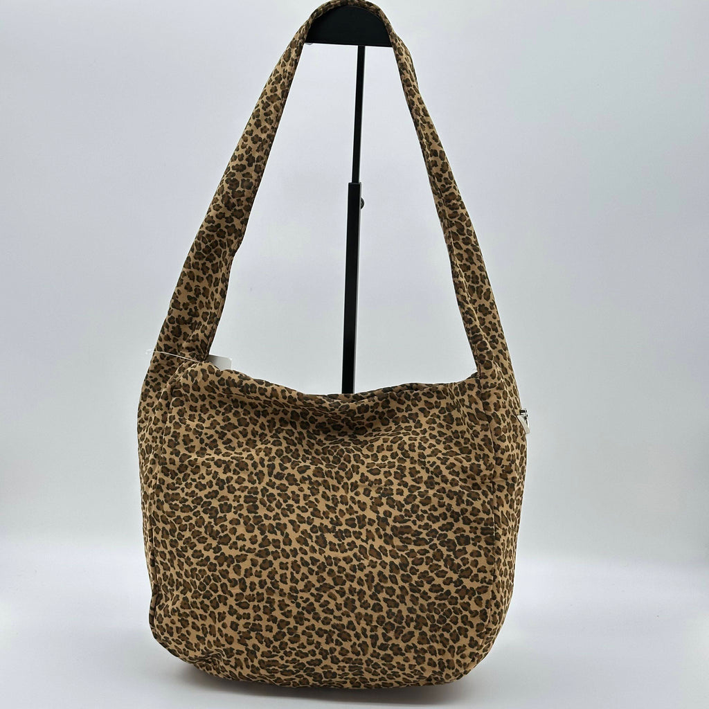 bottega Veneta  nylon leopard print hobo shoulder bag