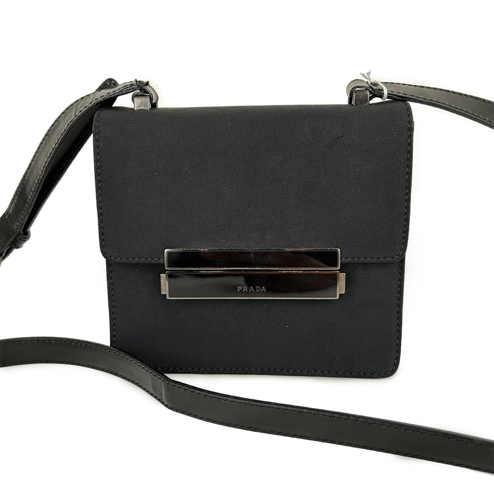 Prada Mini Sacoche Crossbody Shoulder Bag Black