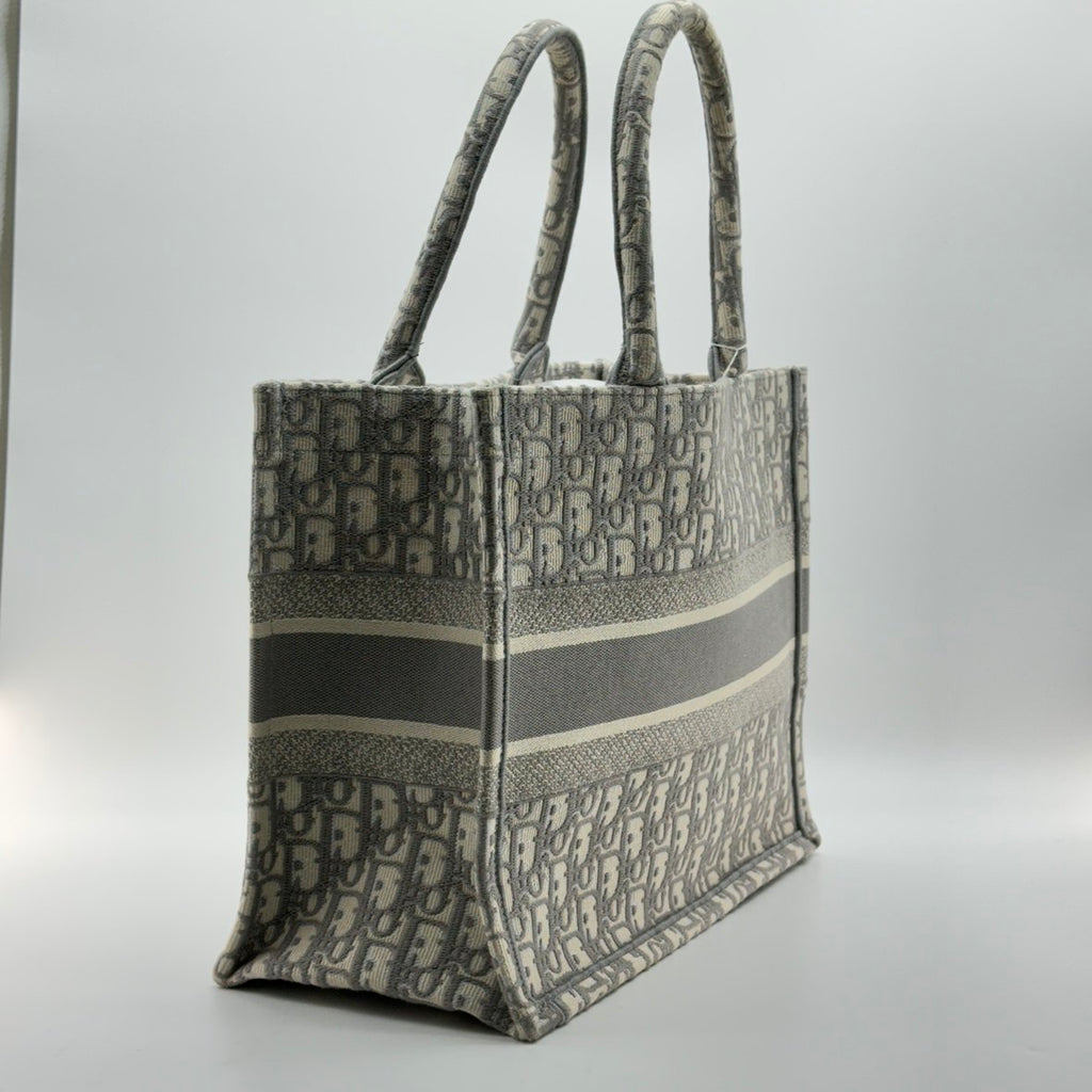 Christian Dior Bicolor  Embroidery Book Tote Medium Bag