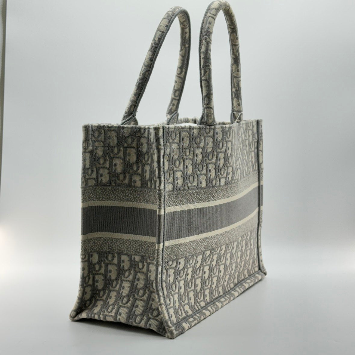 Christian Dior Bicolor  Embroidery Book Tote Medium Bag