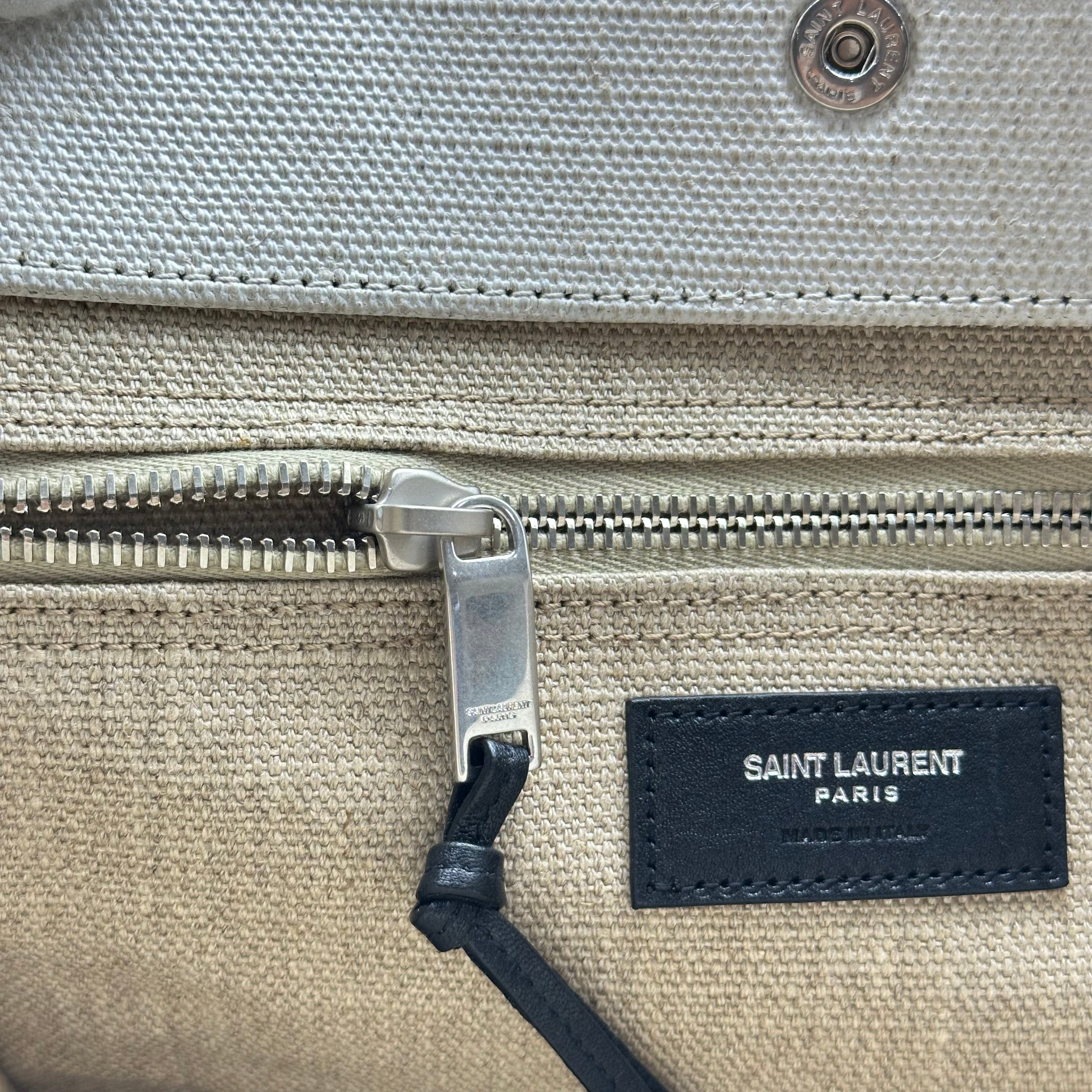 Saint Laurent cream ‘Rive Gauche North/South’ shopper bag
