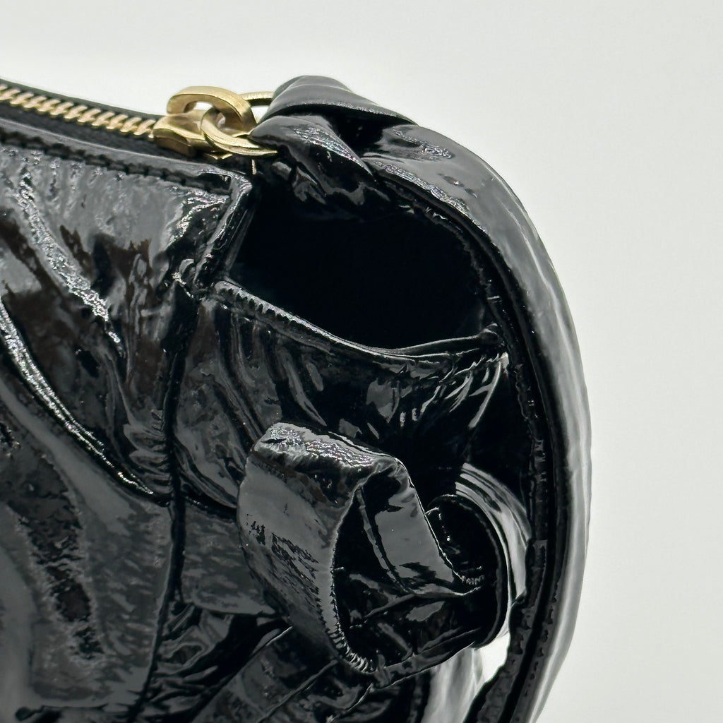 Gucci Black Patent Leather Hysteria Clutch