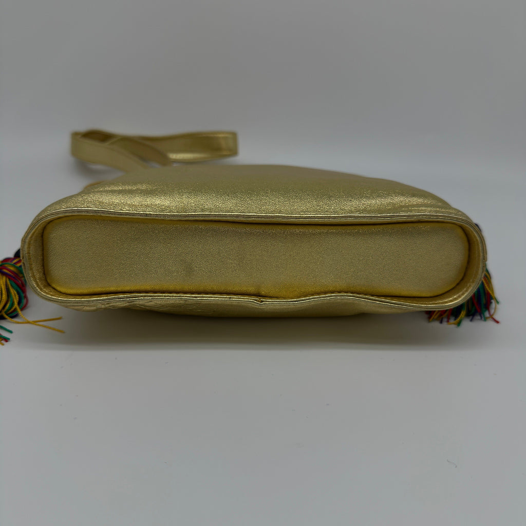 Loewe Nappa Leather Anagram Fringe Gold Shoulder Bag