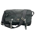 Prada Shoulder Bag Messenger Nylon Triangle Logo Black