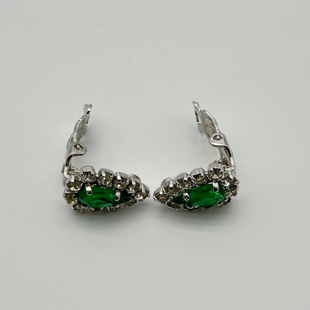 Christian Dior Emerald Green Clip-On Earrings Vintage