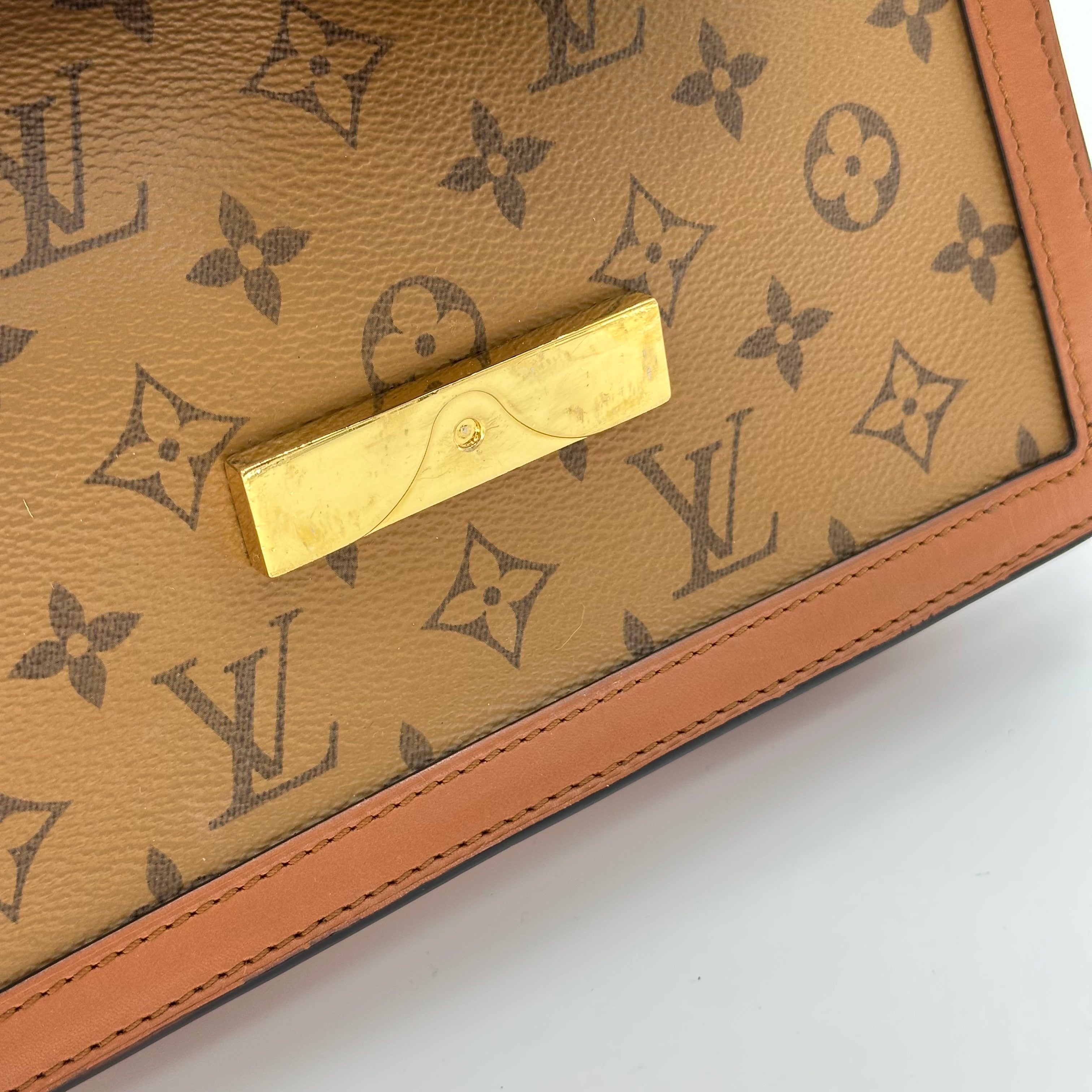 LOUIS VUITTON GHW Dauphine MM 2 Way Shoulder Bag M44391 Monogram Reverse