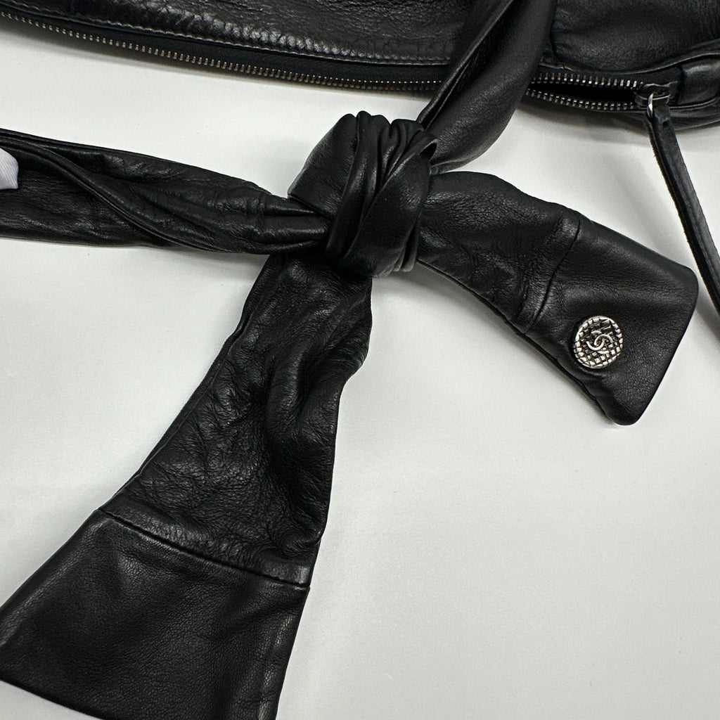 Chanel Lambskin Large Black Hobo Shoulder Bag