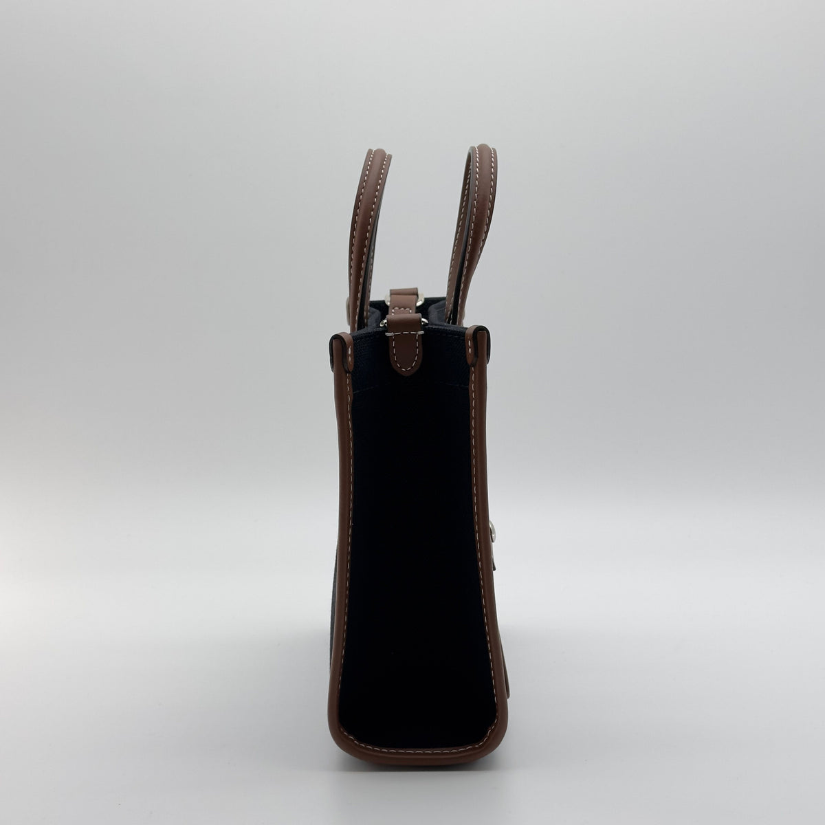 Burberry Canvas & Leather Freya Mini Black/Brown Crossbody Bag