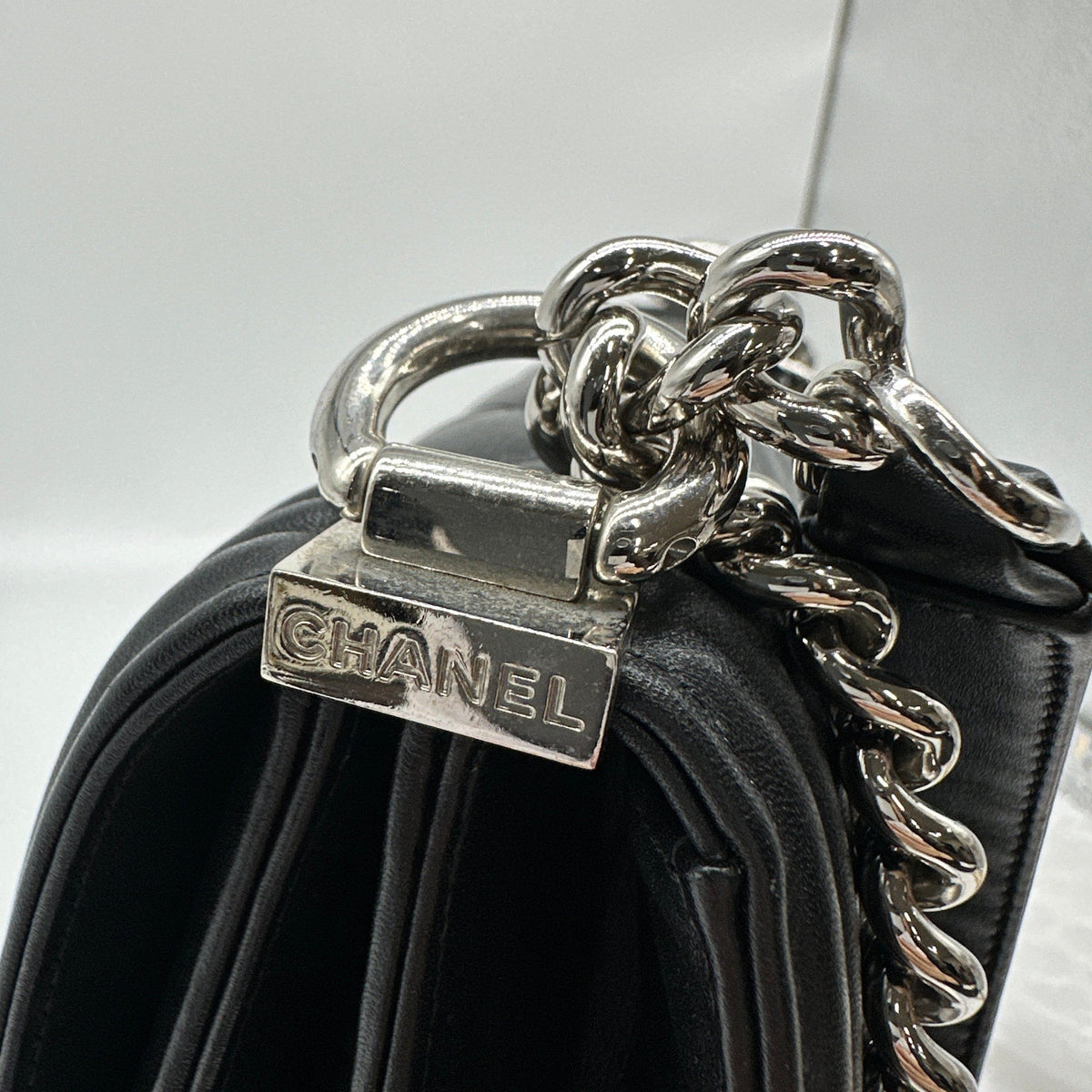 Chanel Quilted Lambskin Boy Small Black Shoulder Bag