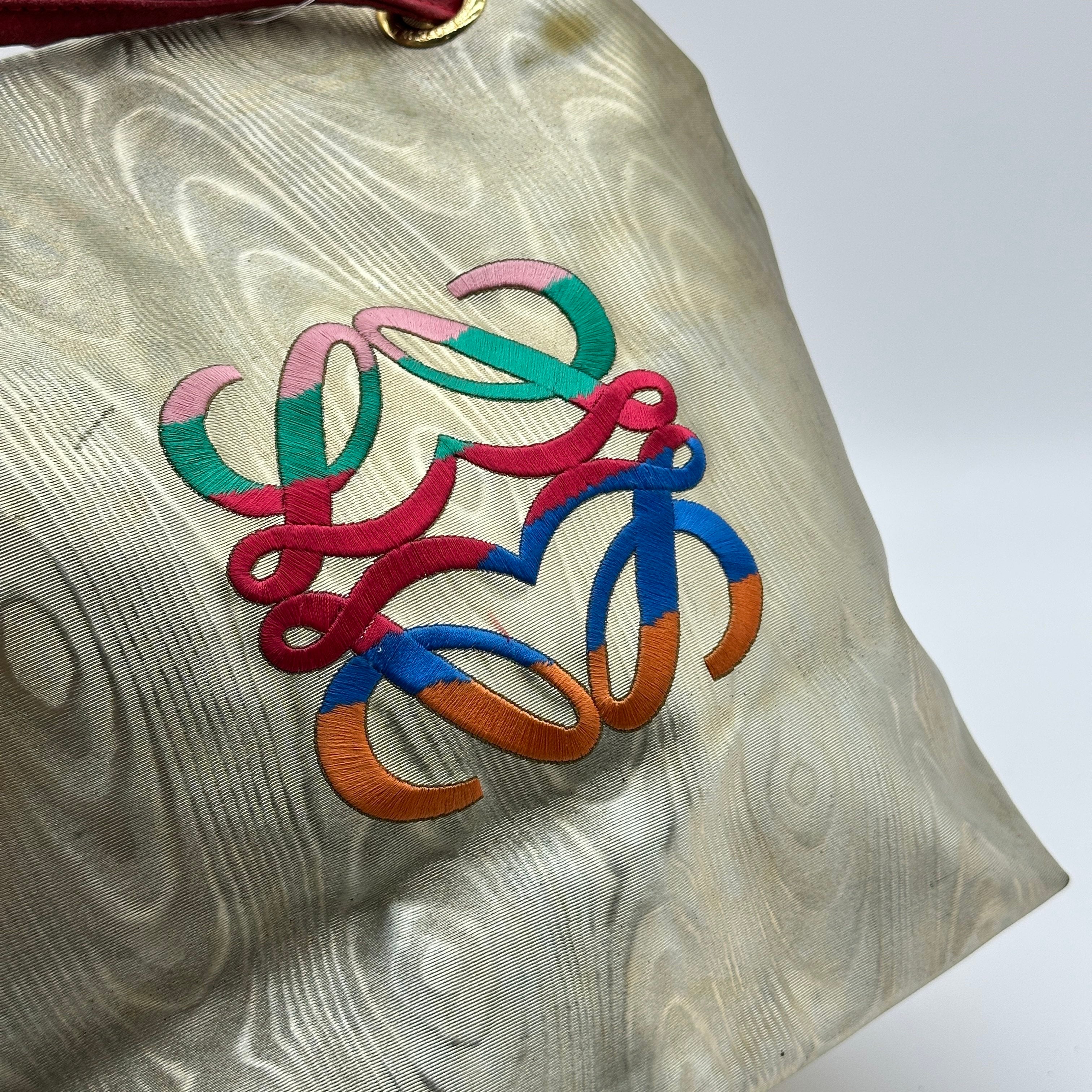 loewe tote bag nylon gold