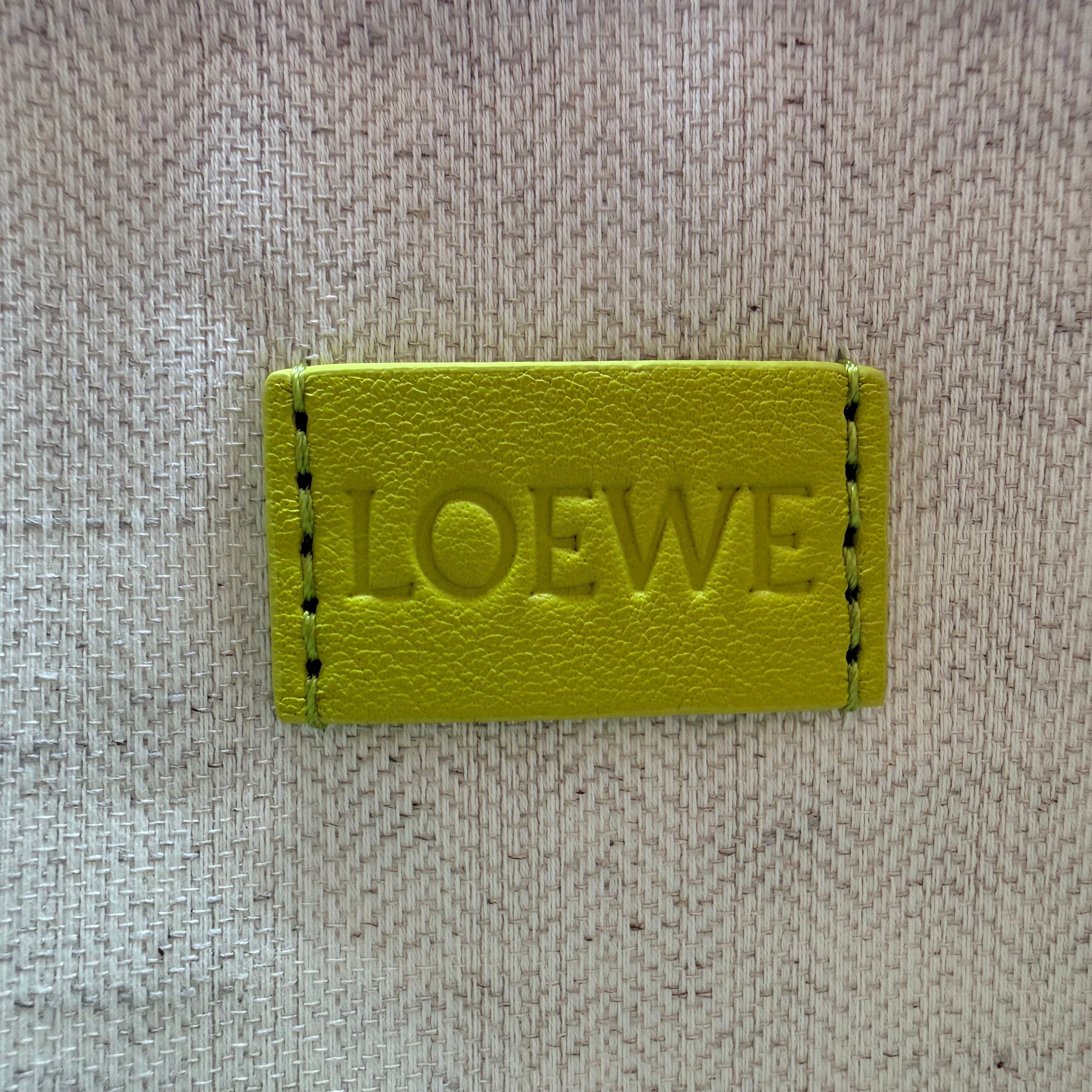loewe mini pouch lime green leather