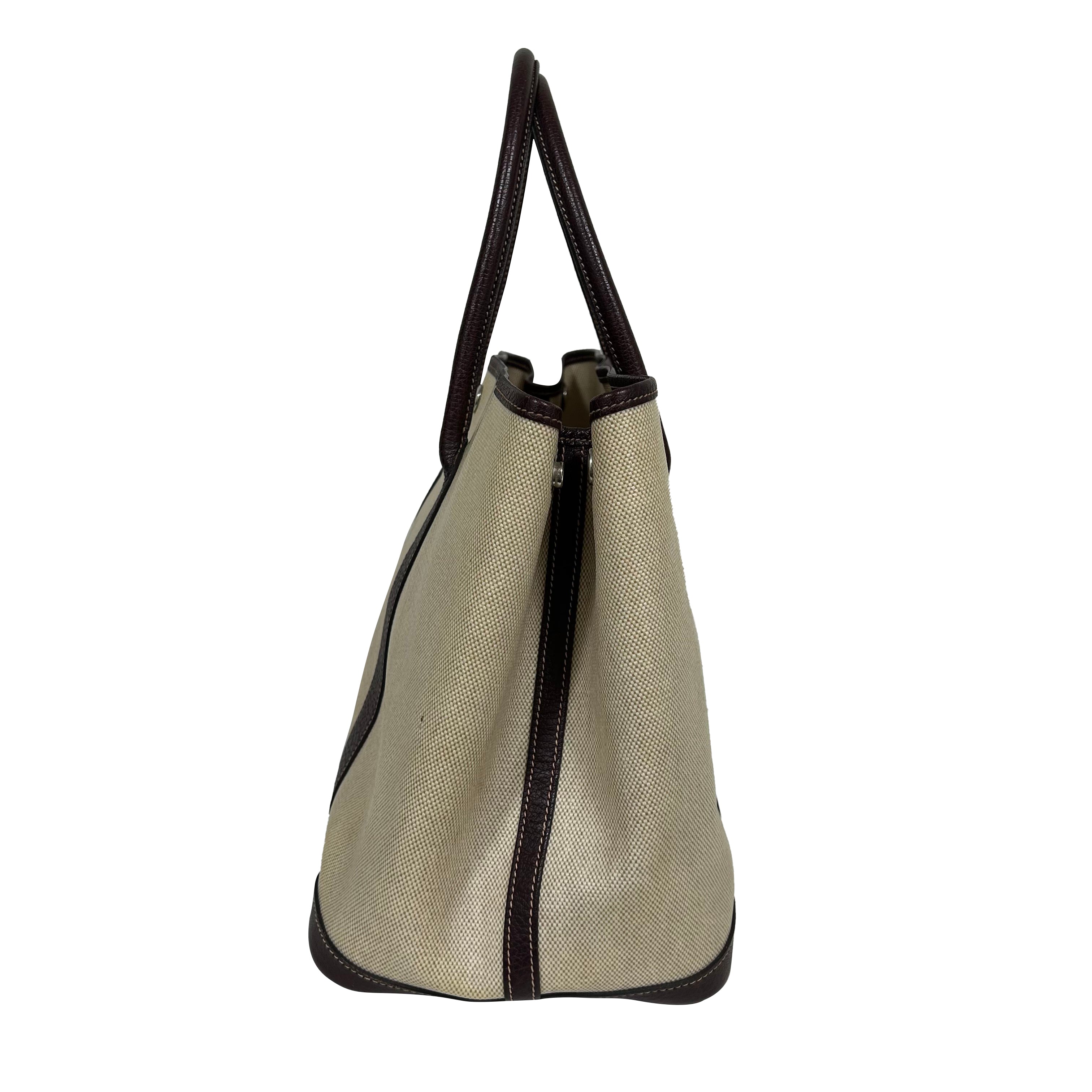 Hermes Garden Party 36 PM Canvas Tote Bag Capacity Shoulder Bag