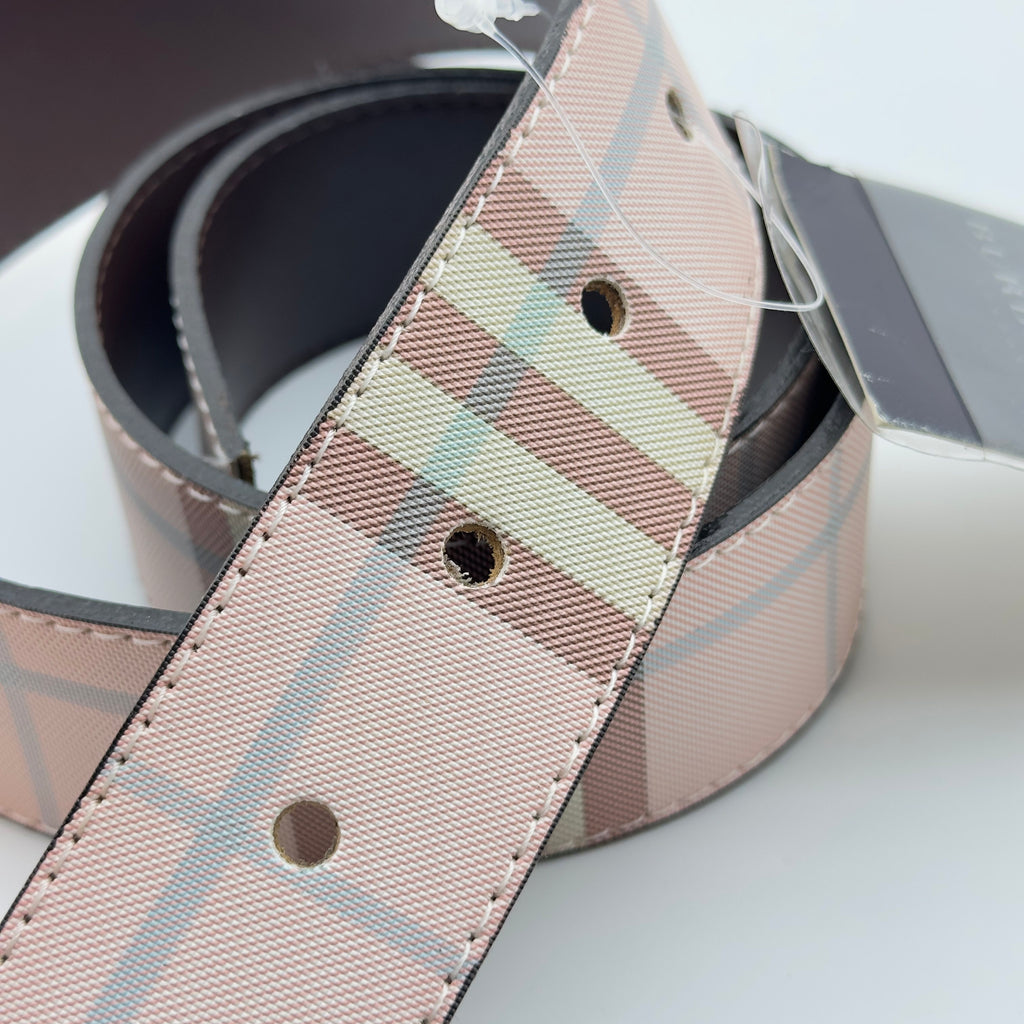 Burberry Vintage Check Pink Leather Belt