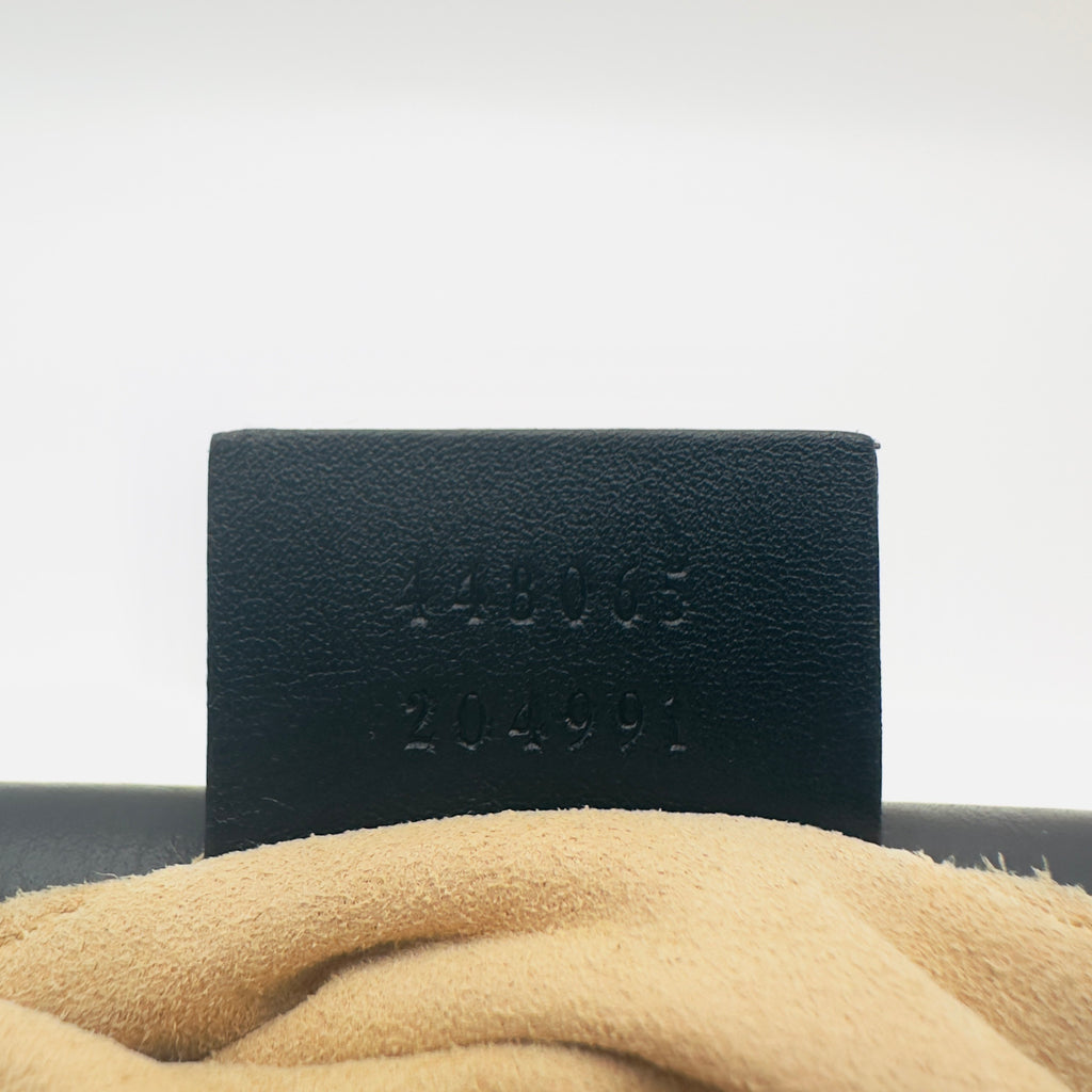 Gucci Matelassé Leather GG Marmont Mini Black Camera Bag