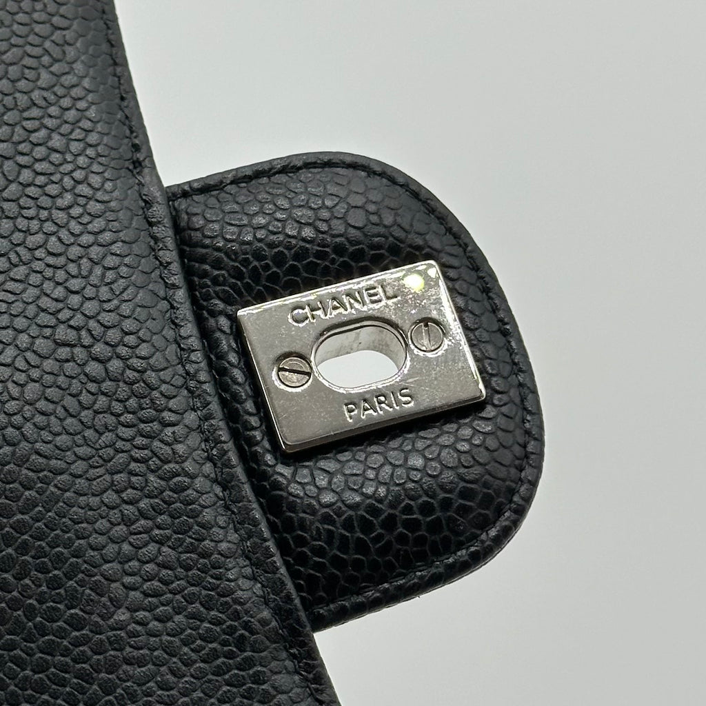 Chanel Black Caviar Medium Classic Double Flap Bag SV