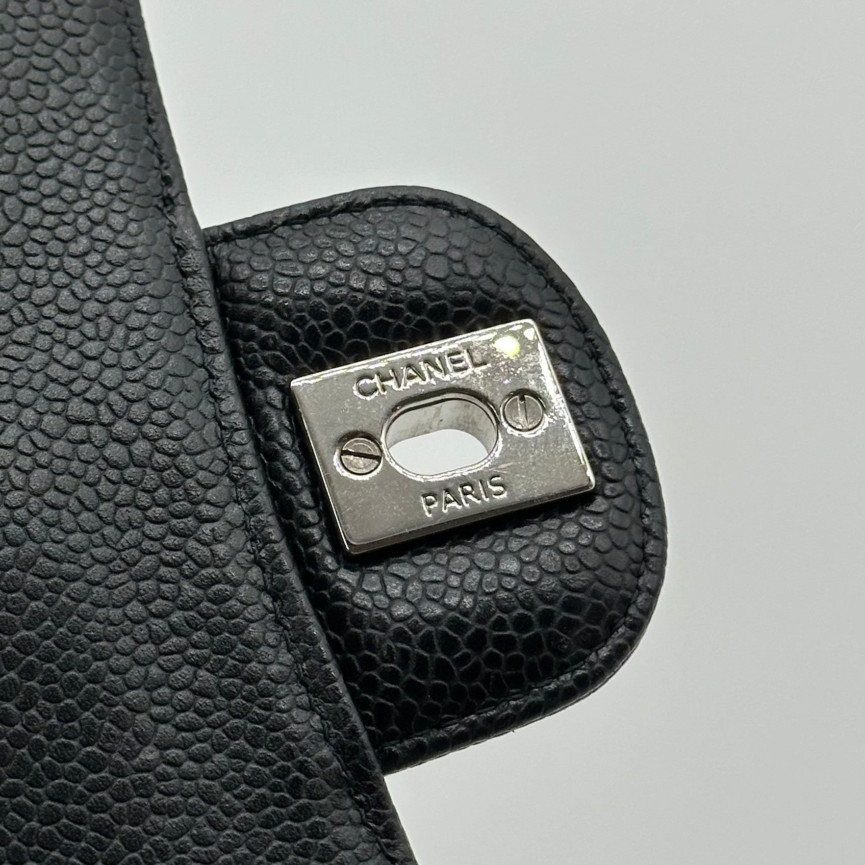 Chanel Black Caviar Medium Classic Double Flap Bag SV