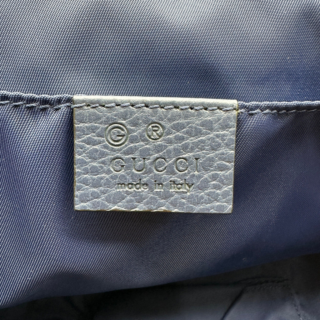 Gucci Nylon Guccissima Monogram Blue Backpack