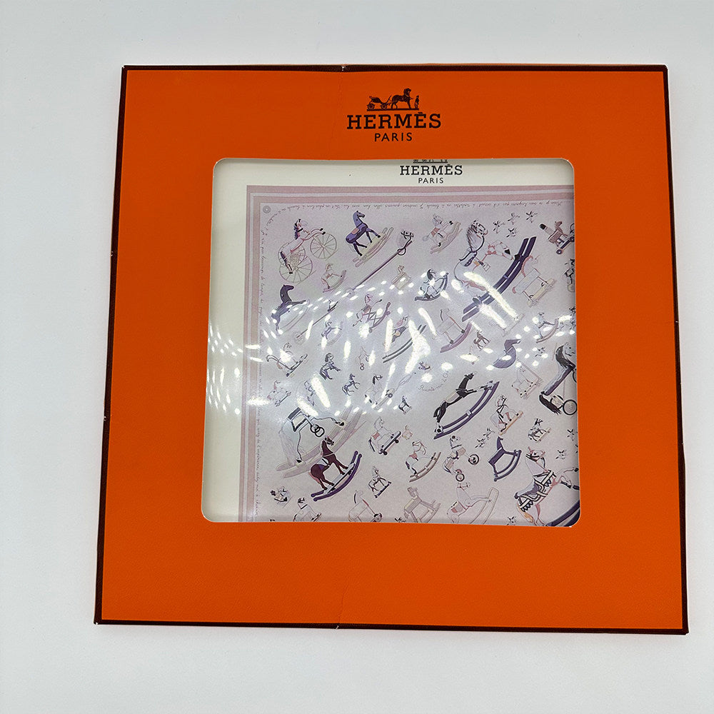 Hermes Carré 90 丝巾木马印花带标签