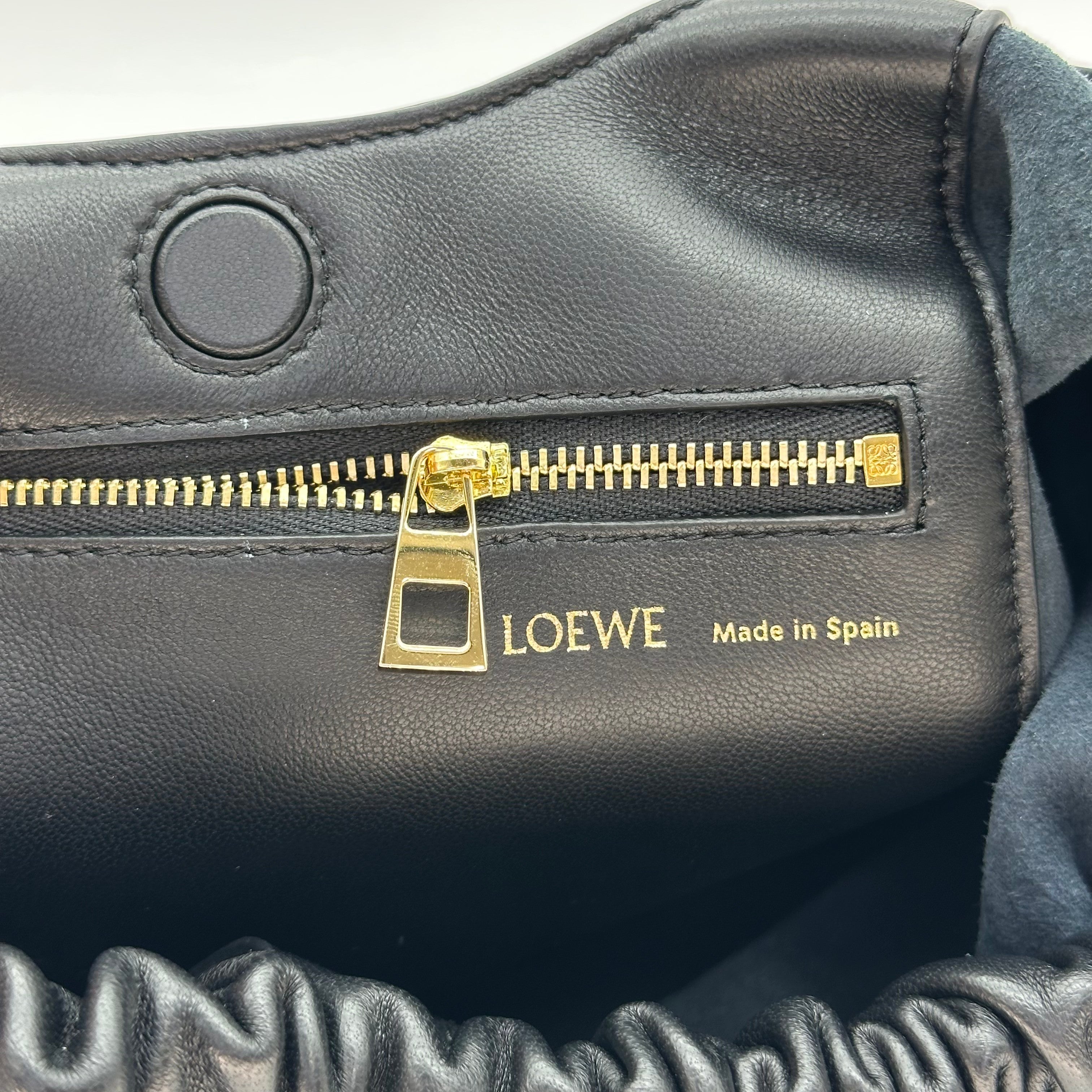 LOEWE Small Squeeze bag in mellow nappa lambskin Black 2way HOBO