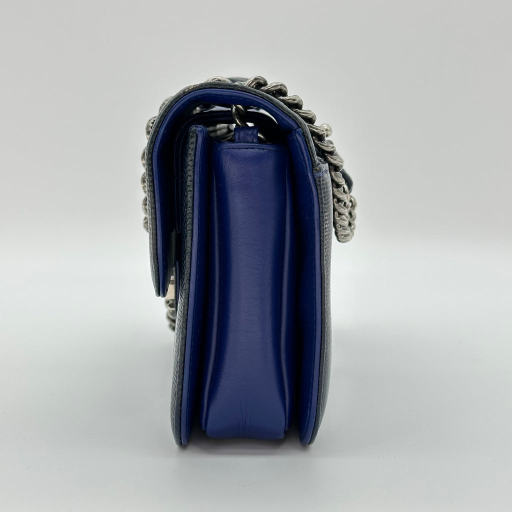 Chanel Blue Lizard Medium Perfect Edge Double Flap Bag production 17 Series