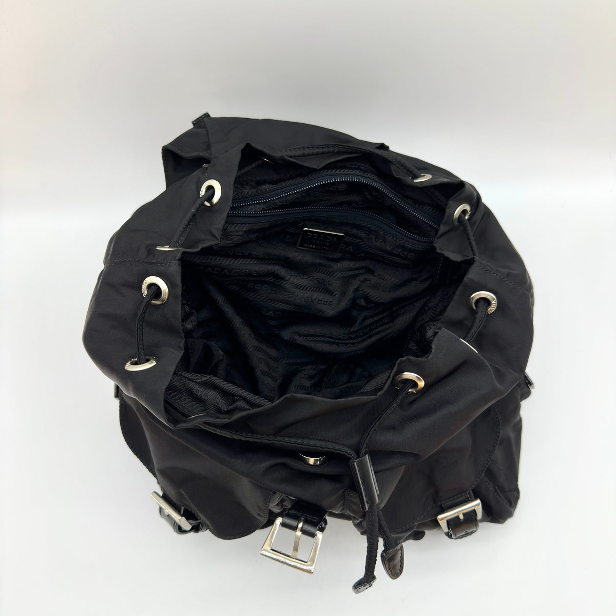 Prada Tessuto Nylon Vela Medium Black Backpack