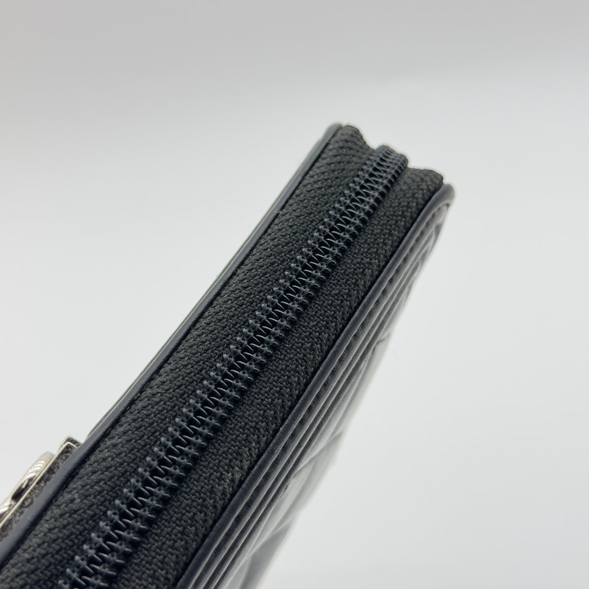 Chanel Matelasse Calfskin Boy Black Zip Around Long Wallet