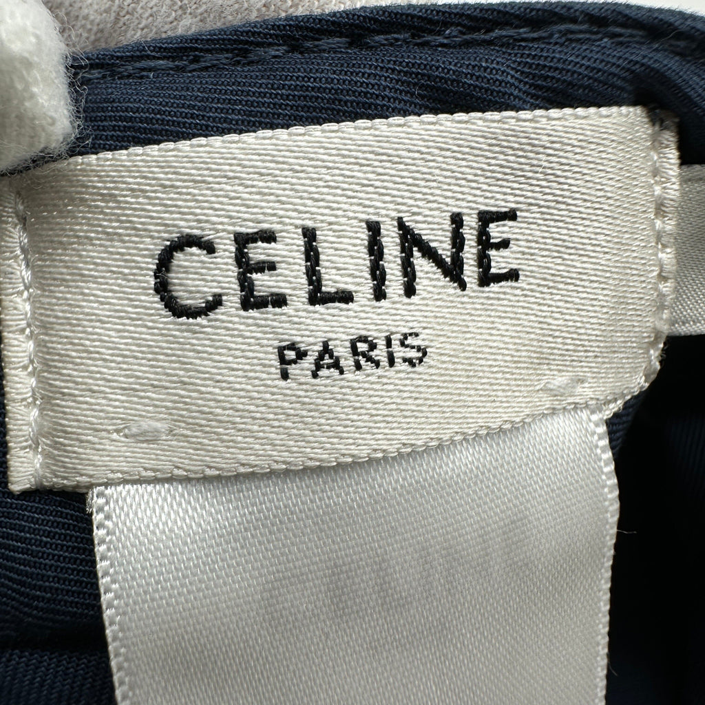 Celine 2AUA1969P Logo Cap L Cotton Navy Blue Wears Lint on fabric Marked Creases