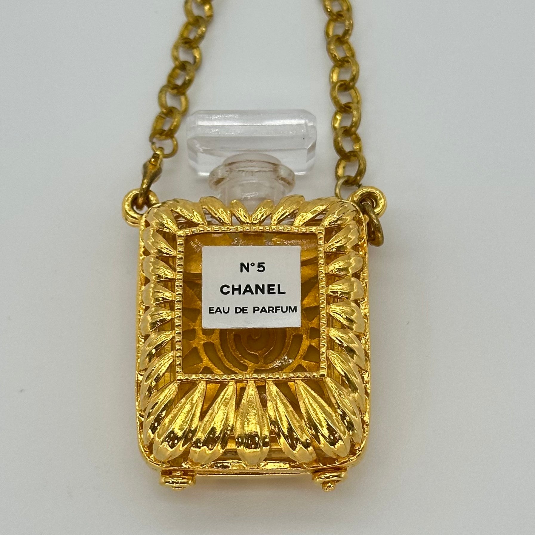 Chanel No. 5 Parfume Mini Bottle Chain Necklace vintage
