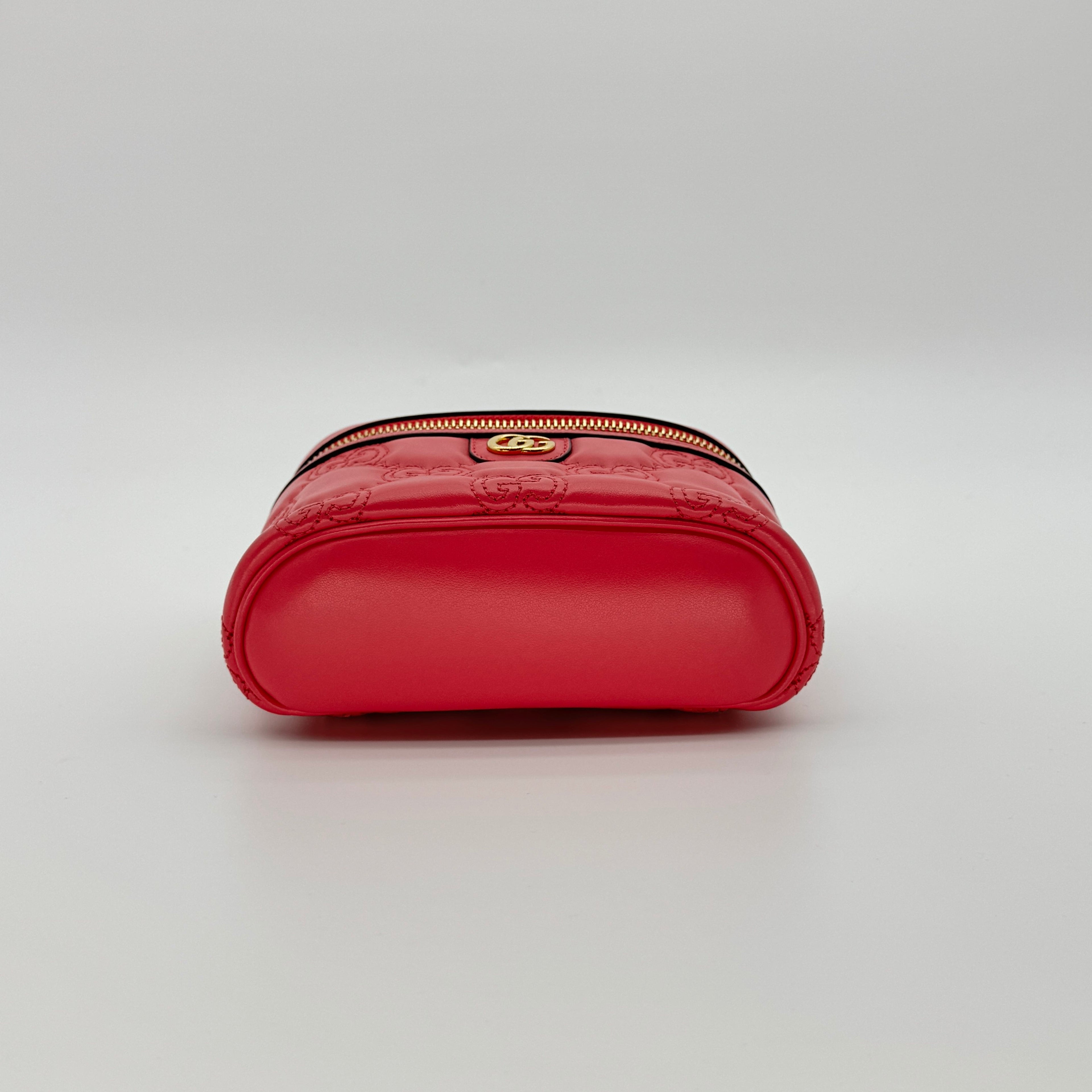 Gucci Pink GG Quilted Leather Matelassè Mini Top Handle Bag